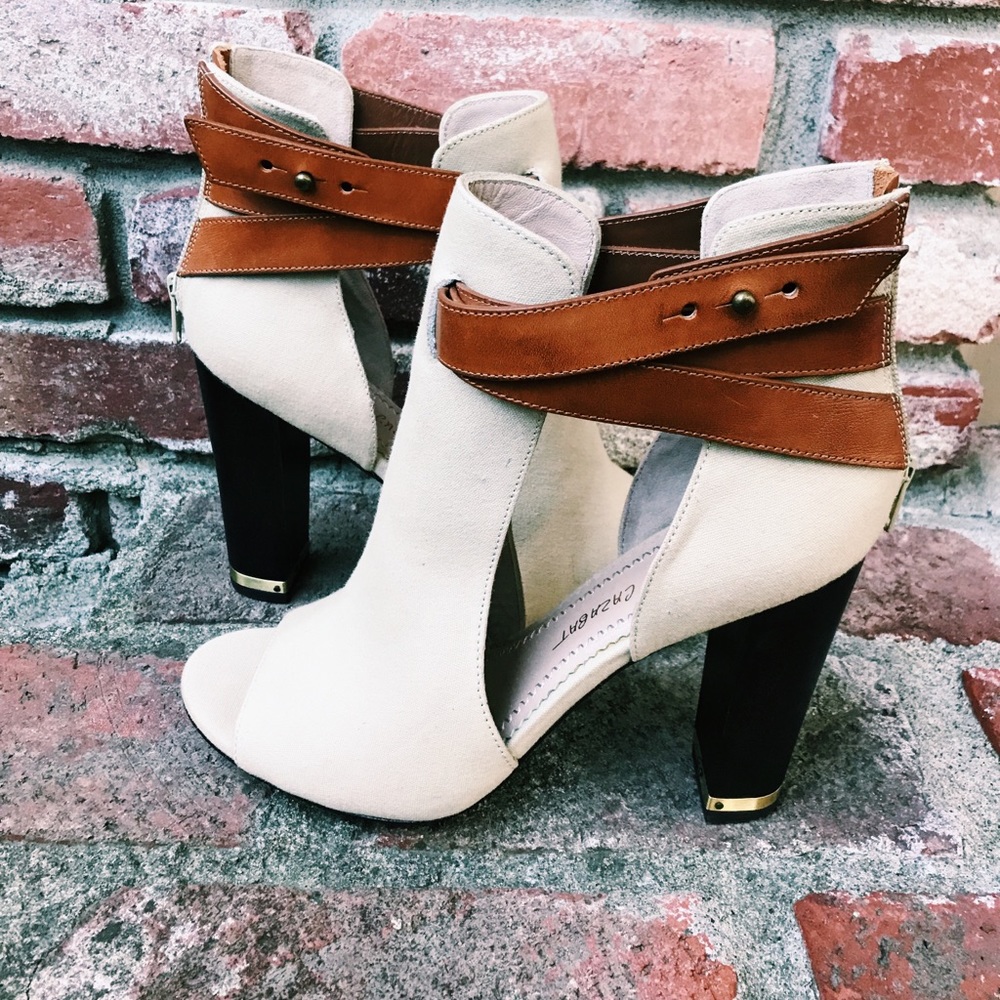 JEAN-MICHEL CAZABAT Peep Toe Ankle Booties